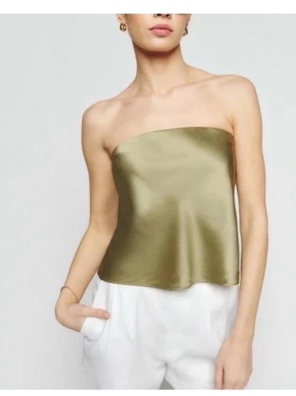 Reformation Sprit Silk Strapless Cami Top